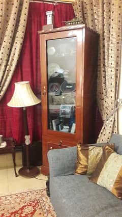 Solid Wooden glass cabinet . 0