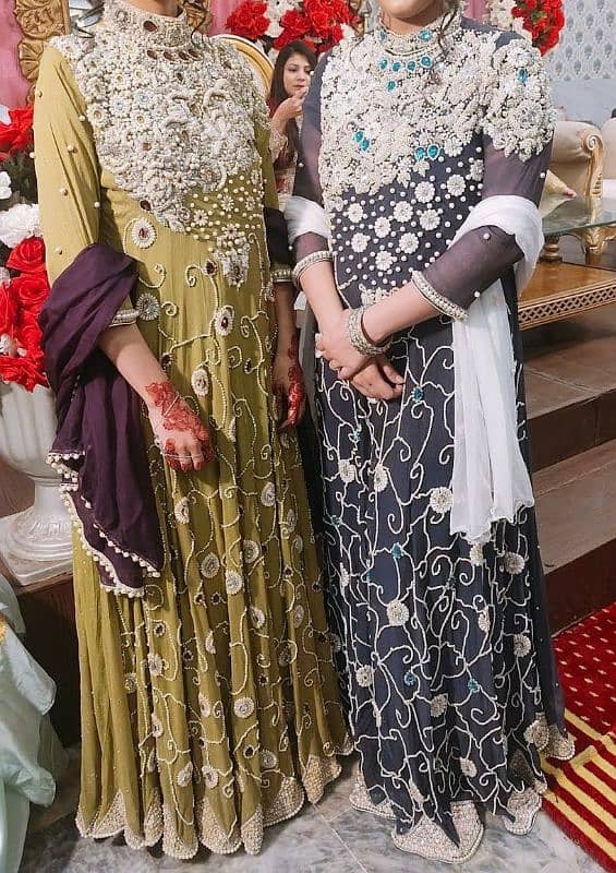 2 maxis with dupatta different colors 1