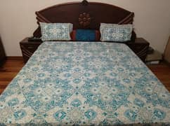 king bed with side tables with mattress