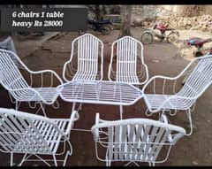 Outdoor iron chairs  /iron garden chair  (6 chair and 1 table set)