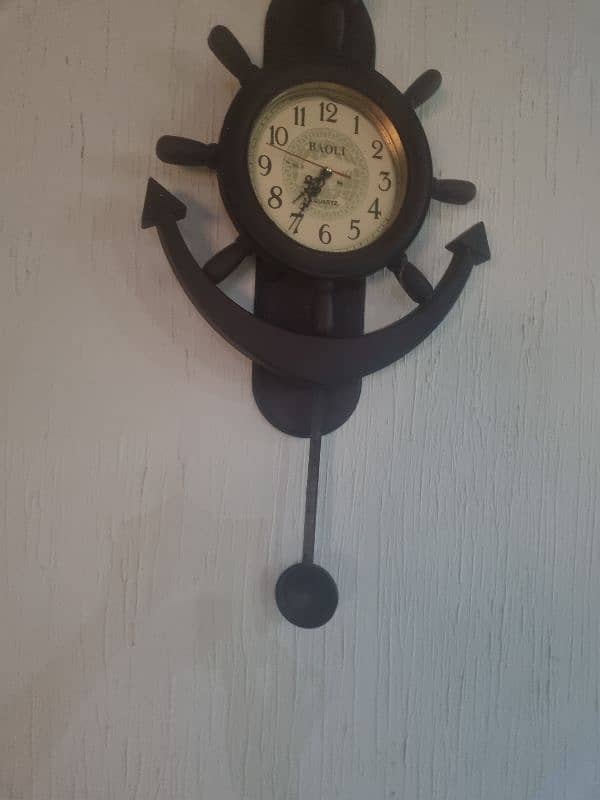 wall clock brown 3