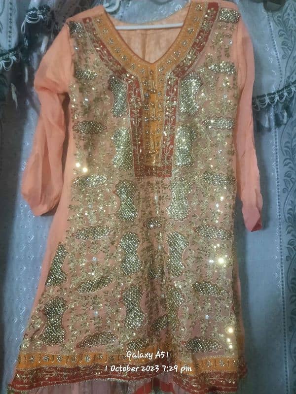 used me peach color ka kaam Wala sharara new condition 0