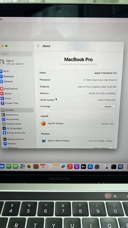 Apple Macbook pro 2017 1