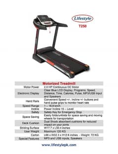 Lifestyle T250 Motorized Treadmill - Used But Good Working Condition