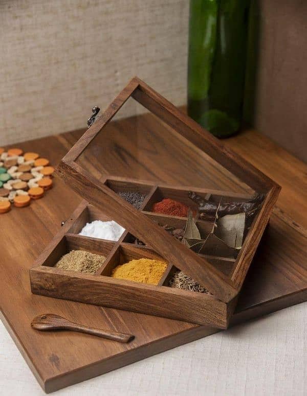 WOODEN SPICE BOX 1