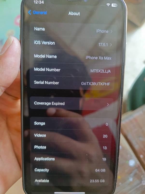 Iphone Xs Max 64 gb jv 81% orignal battery health 5