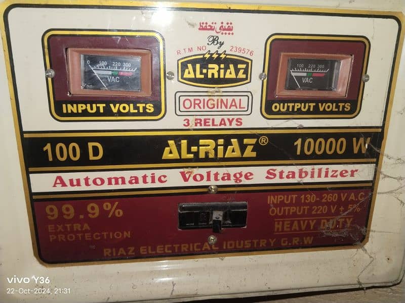 al riaz 1000w stabilizer 0