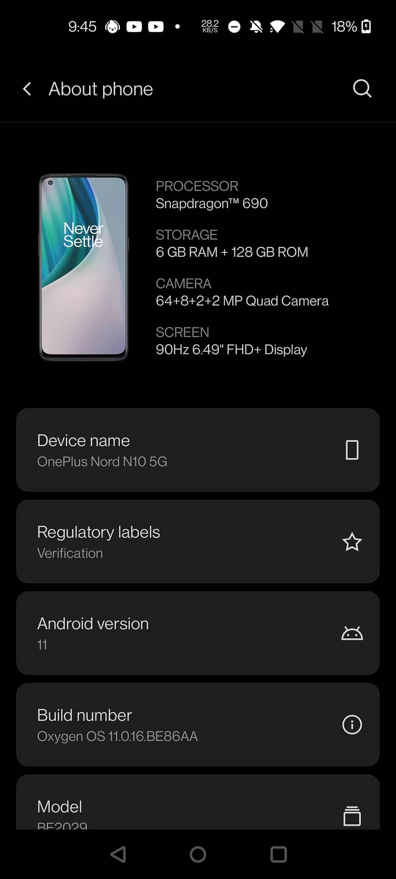 OnePlus Nord N10 5G - condition new - Dual Sim 2