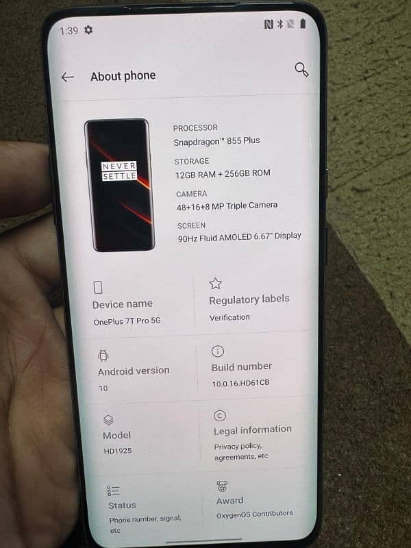 Oneplus 7Tpro Macleran Edition. 12GB/256 GB. SIM LOCK 1