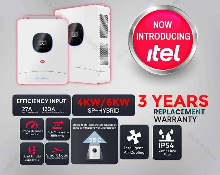 Itel solar Invater 4kw & 6kw ip54 0