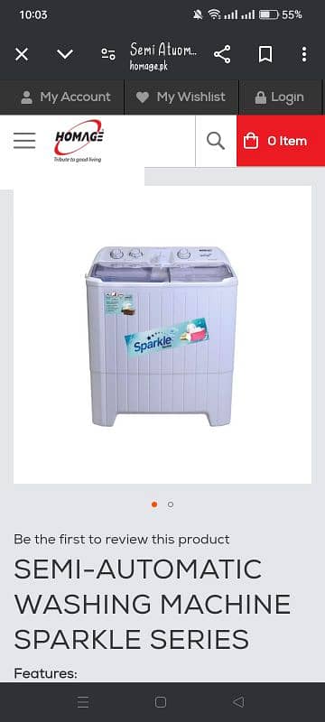 SEMI-AUTOMATIC WASHING MACHINE SPARKLE SERIES 6