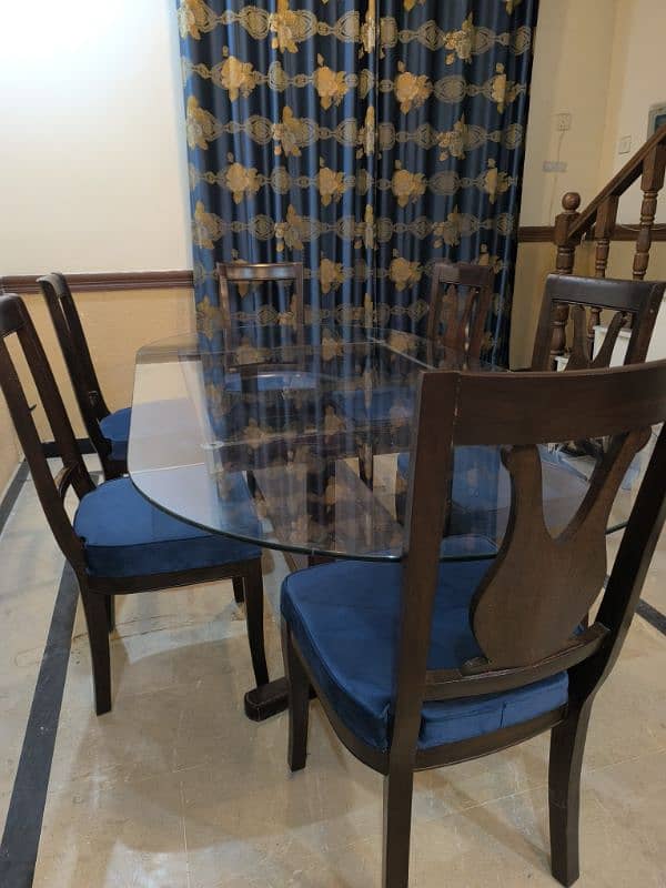 dining table with 6 wooden chair for sale 1