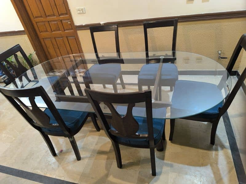 dining table with 6 wooden chair for sale 2