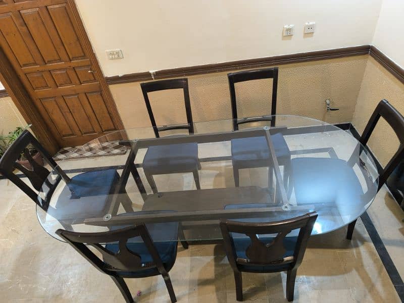 dining table with 6 wooden chair for sale 3