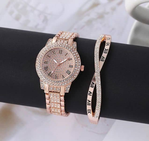 Womens Diamond artificial sets Roman Watch with Home Delivery 1