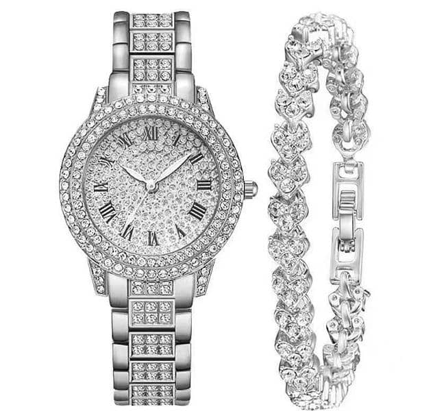 Womens Diamond artificial sets Roman Watch with Home Delivery 10