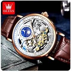 OLEVS Skeleton Watches Mechanical Automatic Watch Men Tourbillon Sport 0