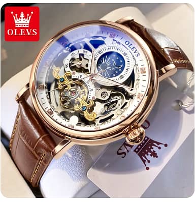 OLEVS Skeleton Watches Mechanical Automatic Watch Men Tourbillon Sport 1