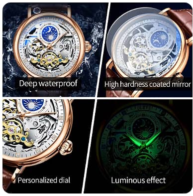 OLEVS Skeleton Watches Mechanical Automatic Watch Men Tourbillon Sport 2