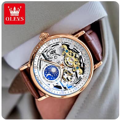 OLEVS Skeleton Watches Mechanical Automatic Watch Men Tourbillon Sport 3