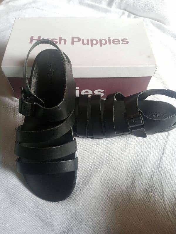 black leather shoes and sandal 1