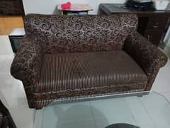 1, 2, 3, seater plus 2 seater wooden sofa set with centre table