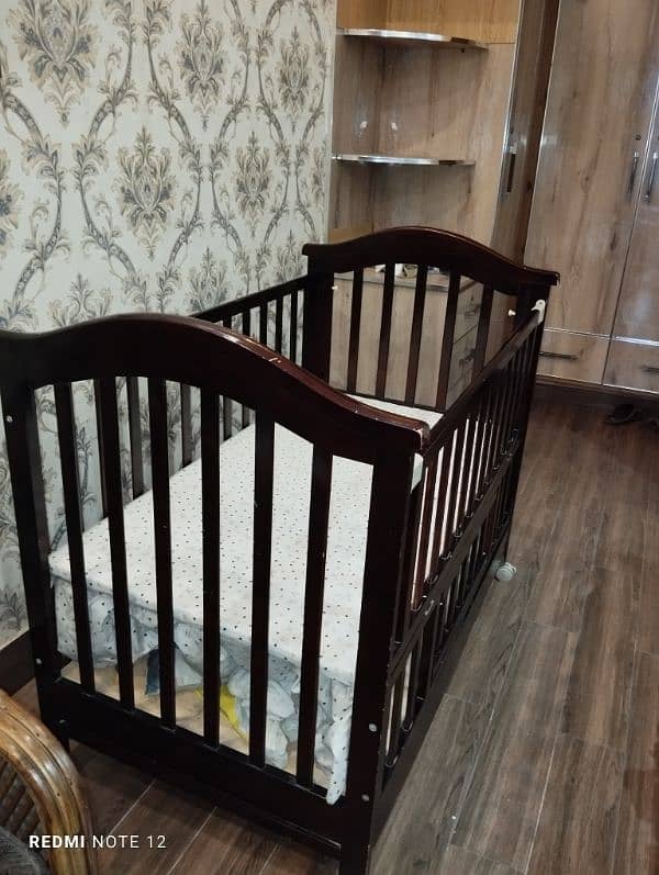 wooden baby cot imported in excellent condition 2