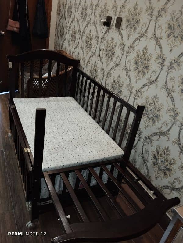 wooden baby cot imported in excellent condition 4