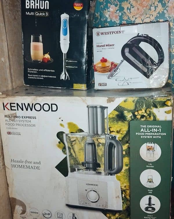 All in 1 Kenwood food processor +  hand mixer+ smoothie hand blender 3