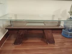 center table with thick glass top.