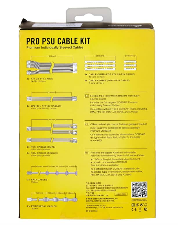 CORSAIR Premium Individually Sleeved PSU Cables Pro Kit for Gaming Pcs 1