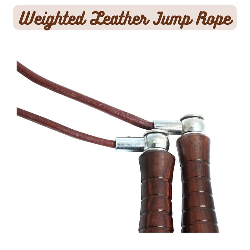 Pro Weighted Leather Skipping Jump Rope 2