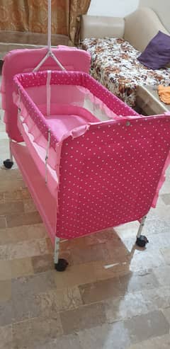 Baby Cot Pink Color - 0 to 12 Month 0