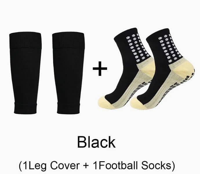 2 pairs set Men Grip Soccer Socks and knee pods calf's sleeves 3