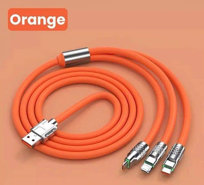 3 in 1 Mobile Charging Cable Orange 3