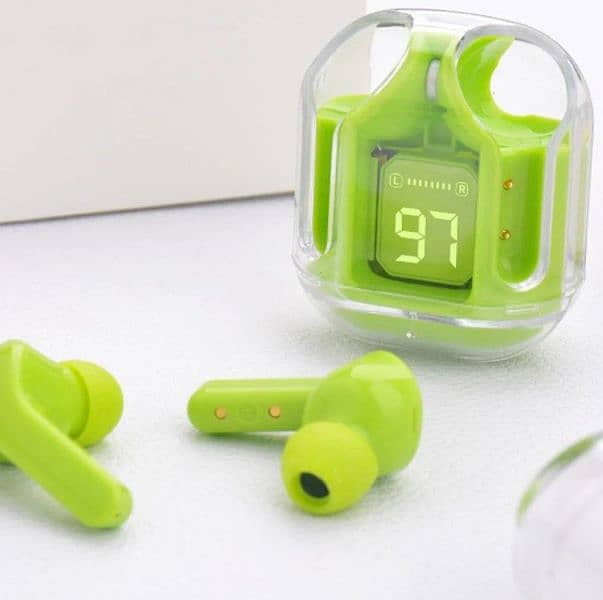 Green Transparent Airpods 1