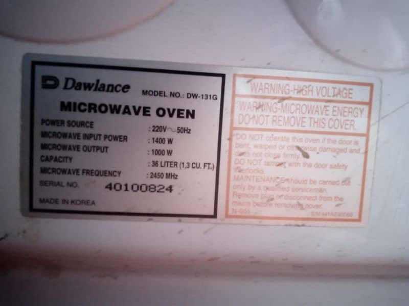 Dawlance microwave oven for sale 1