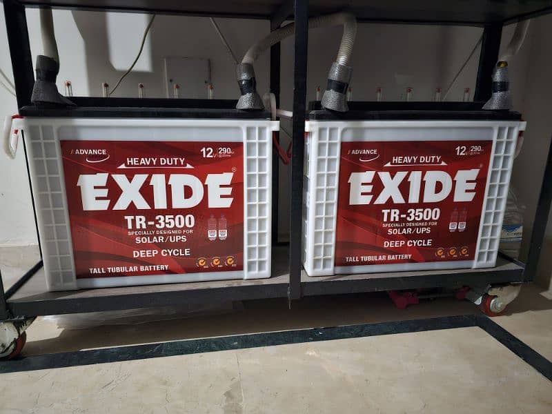 Exide Tall Tumbler Batteries TR-3500, 290AH Used 0