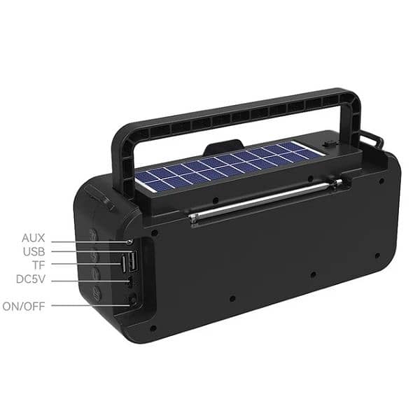 portable Bluetooth speaker with solar charger and tourch 4