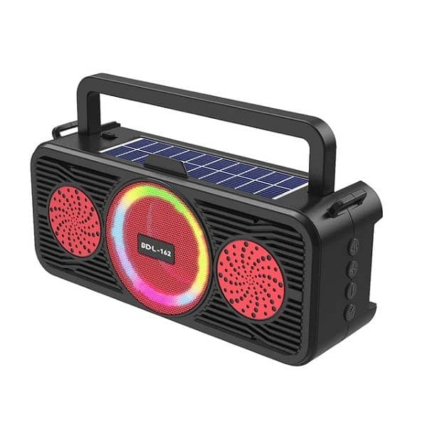 portable Bluetooth speaker with solar charger and tourch 6