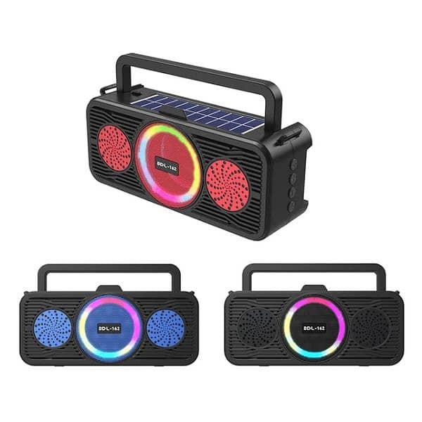 portable Bluetooth speaker with solar charger and tourch 7