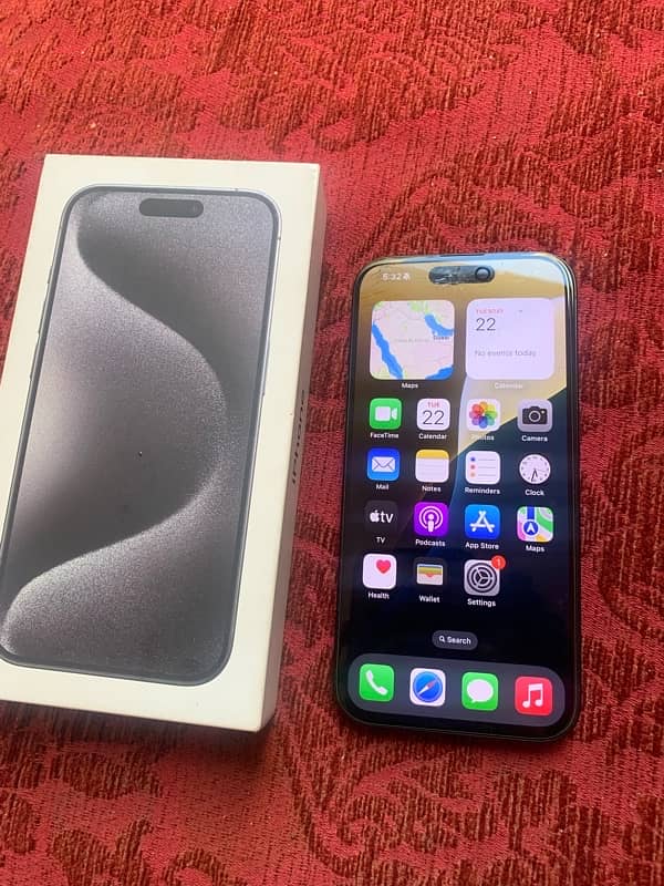 iPhone 15 Pro Black Titanium 128 with box rare used 1