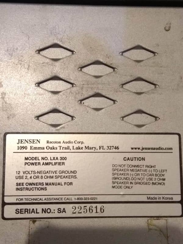 Car Amplifier Jansen (Made in Korea) Original Pioneer Speakers Japan 3