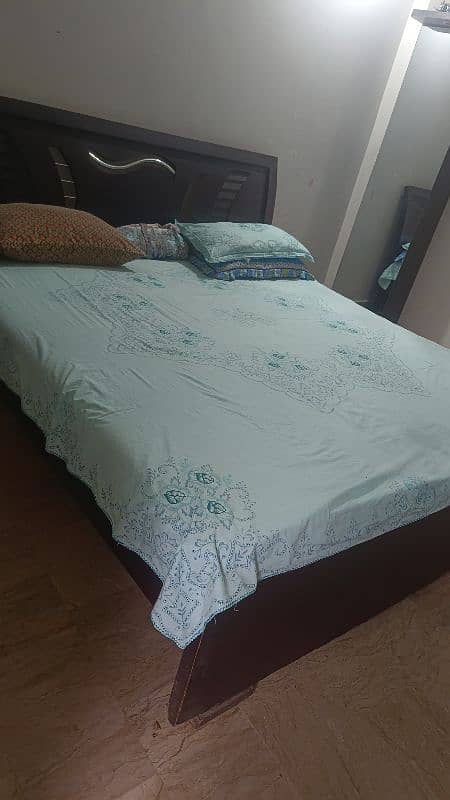 wooden bed with mattress 2