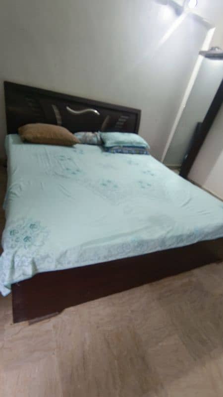 wooden bed with mattress 4