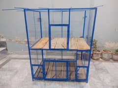 heavy iron cage 5ft by 4ft front side say 3ft total