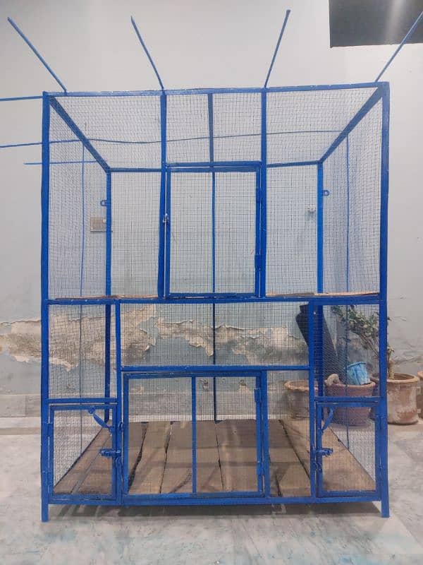 heavy iron cage 5ft by 4ft front side say 3ft total 3