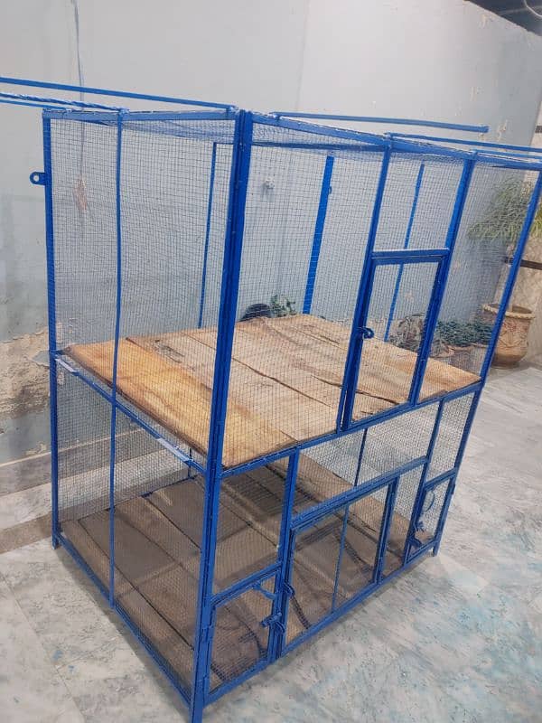 heavy iron cage 5ft by 4ft front side say 3ft total 5