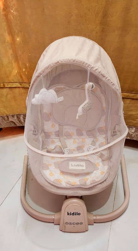 baby swing cot electric with remort skin colour 3