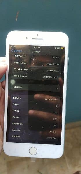 Iphone 8plus Pta approved 256 Gb 6